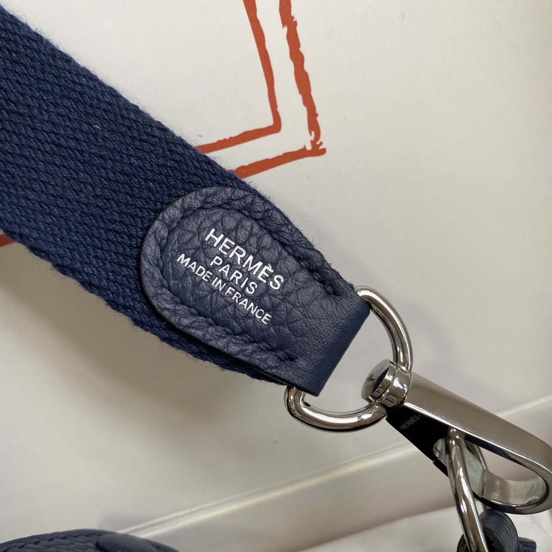 에르메스 미니 에블린16 블루뉘 인디고 은장